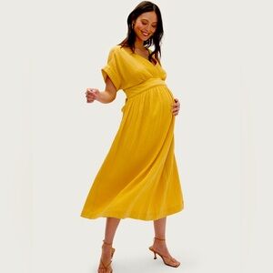 Hatch maternity Carolina Dress in buttercup yellow size 2
